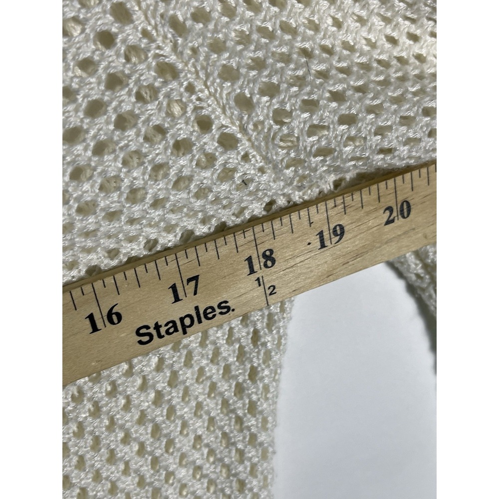 Apt 9 Open Knit Crochet Lace Detail Pullover Soft Light-Weight Sweater Ivory Med - Picture 5 of 9
